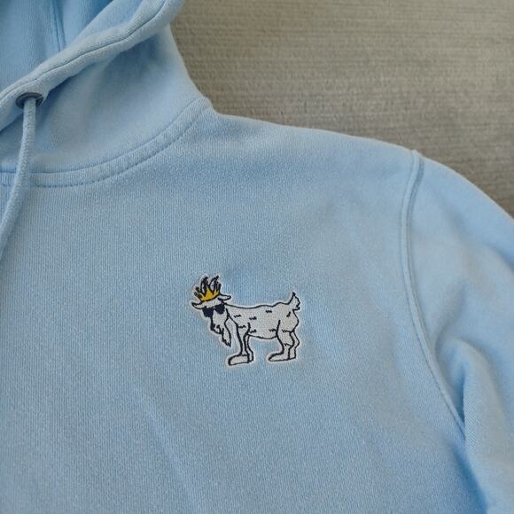 GOAT USA Hoodie Sweatshirt Mens Large Carolina Blue Pullover Embroidered Logo - Picture 4 of 11